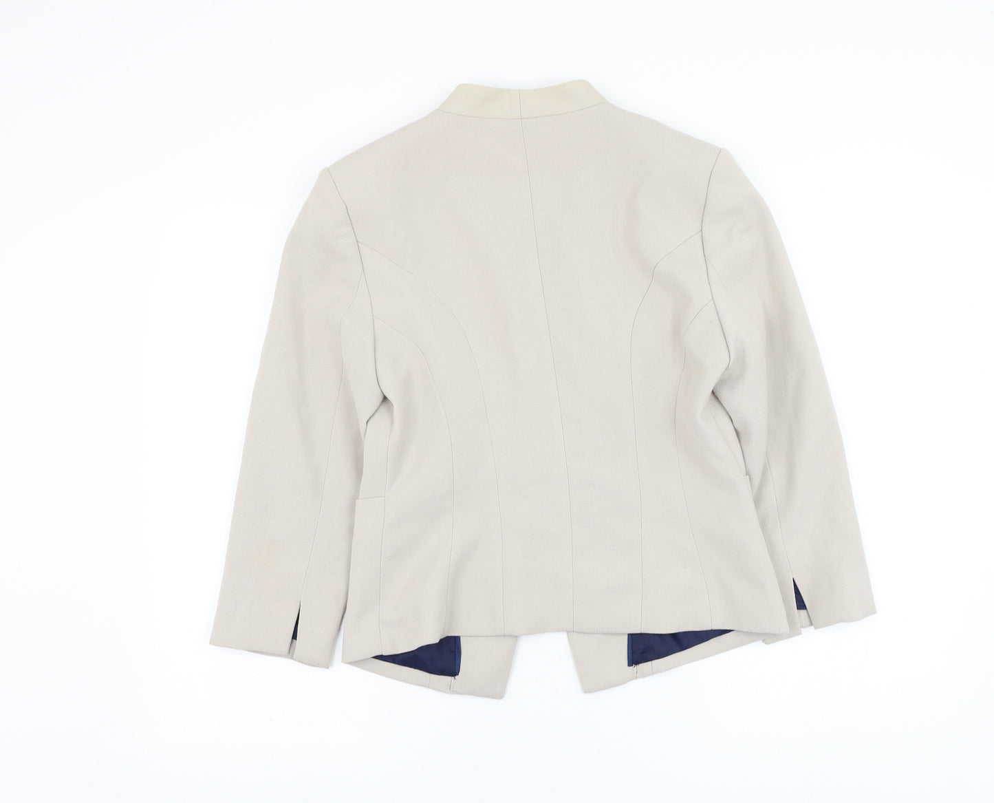 H&M Womens Beige Jacket Blazer Size 12 Hook & Loop