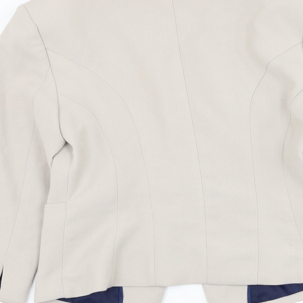 H&M Womens Beige Jacket Blazer Size 12 Hook & Loop