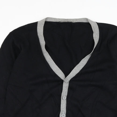 Cedar Wood State Mens Black V-Neck Cotton Jumper Size M