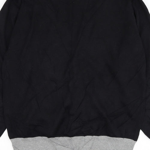Cedar Wood State Mens Black V-Neck Cotton Jumper Size M
