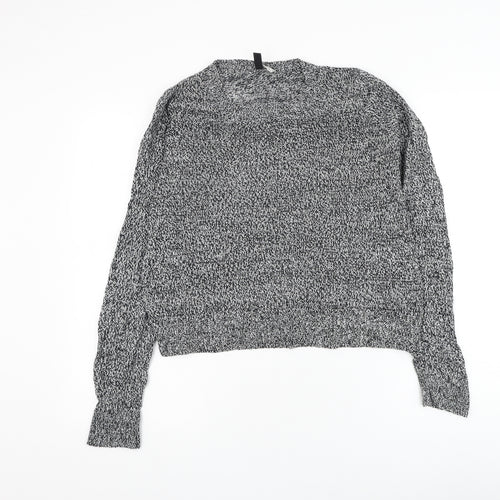 Divided by H&M Womens Black Round Neck Acrylic Pullover Jumper Size S