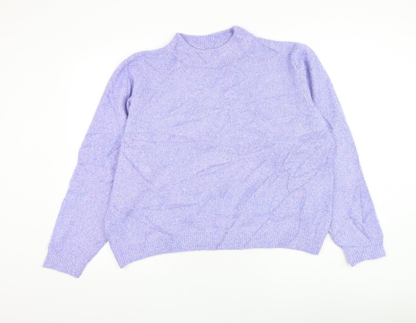 Zara Womens Purple Mock Neck Polyester Pullover Jumper Size S