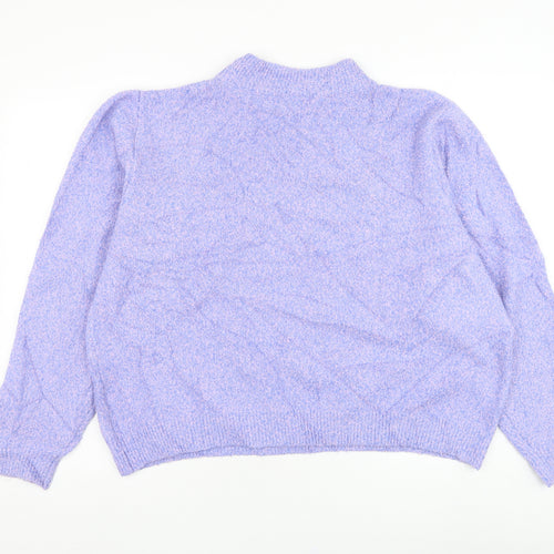 Zara Womens Purple Mock Neck Polyester Pullover Jumper Size S