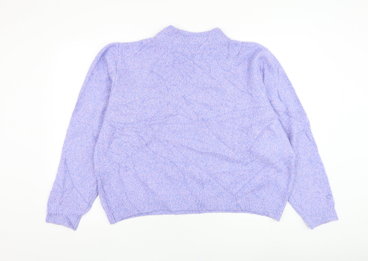 Zara Womens Purple Mock Neck Polyester Pullover Jumper Size S