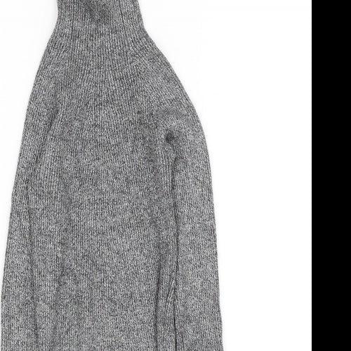 Bershka Womens Grey High Neck Polyester Pullover Jumper Size XS