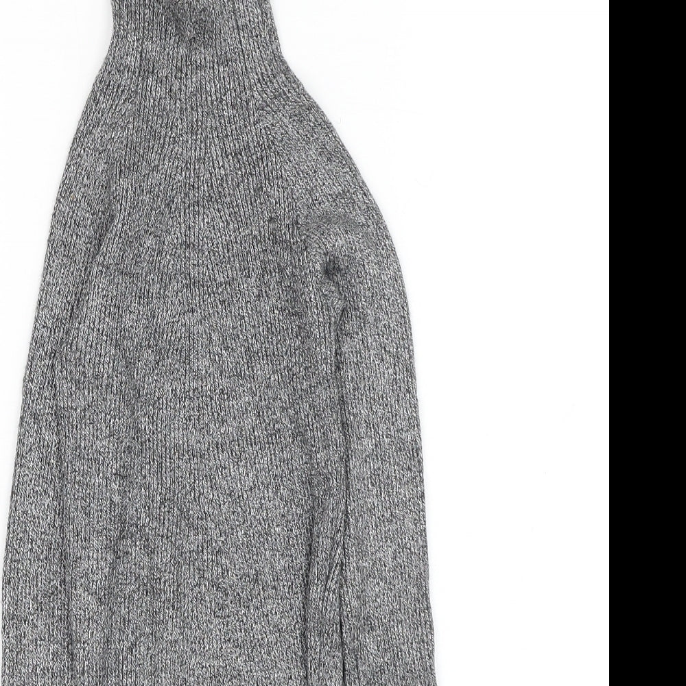 Bershka Womens Grey High Neck Polyester Pullover Jumper Size XS