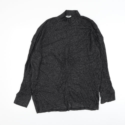 F&F Womens Black Mock Neck Viscose Pullover Jumper Size XS
