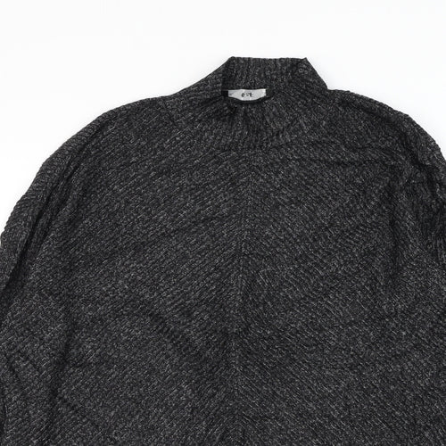 F&F Womens Black Mock Neck Viscose Pullover Jumper Size XS