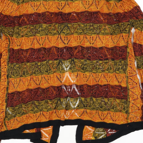 Atmosphere Womens Orange Round Neck Striped Acrylic Jumper Size 10