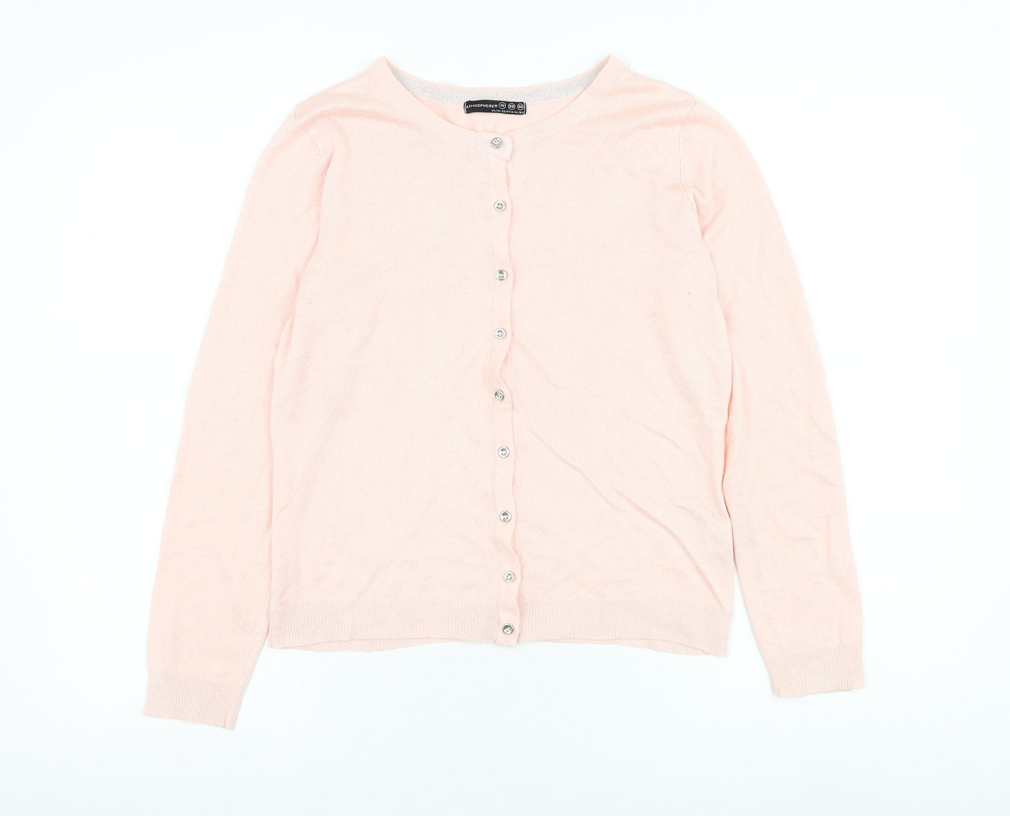 Atmosphere Womens Pink Round Neck Viscose Cardigan Jumper Size 10