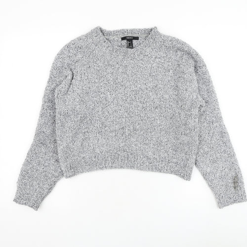 FOREVER 21 Womens Grey Round Neck Polyester Pullover Jumper Size S