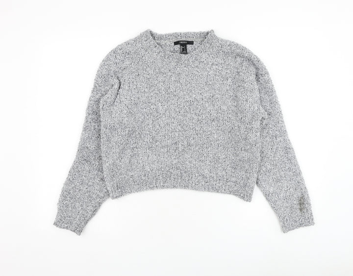 FOREVER 21 Womens Grey Round Neck Polyester Pullover Jumper Size S