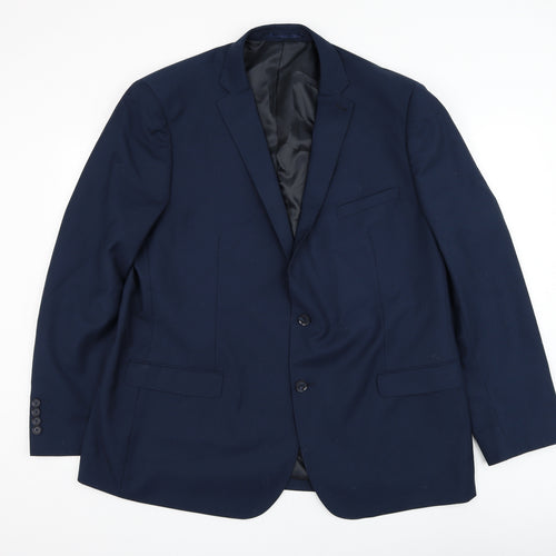 George Mens Blue Polyester Jacket Suit Jacket Size 46