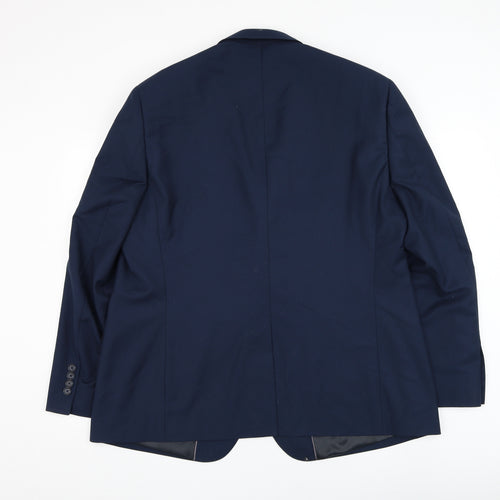 George Mens Blue Polyester Jacket Suit Jacket Size 46