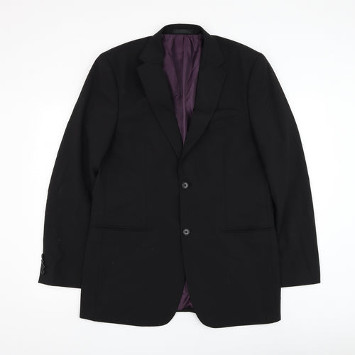 Greenwoods Mens Black Polyester Jacket Suit Jacket Size 40