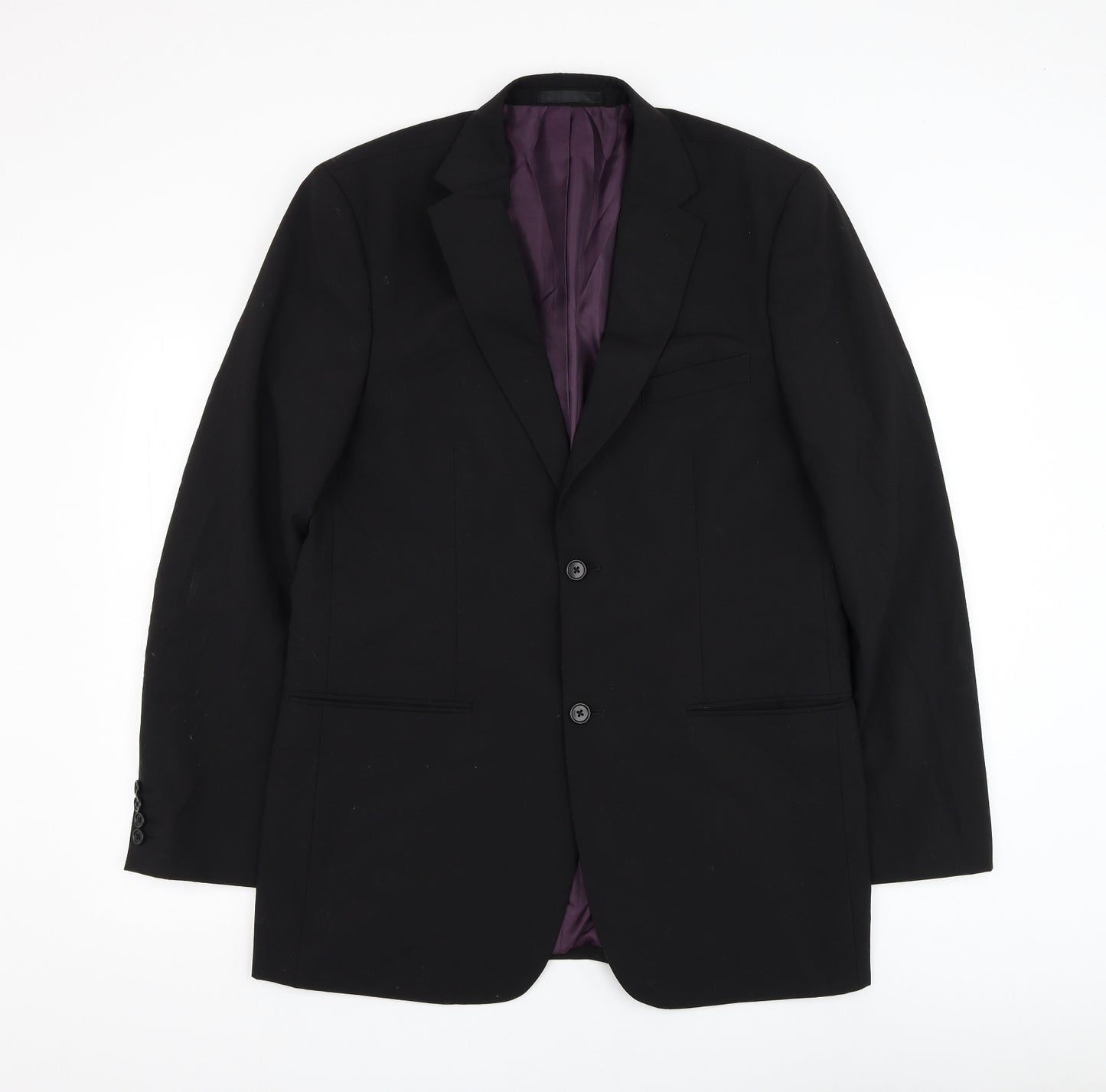 Greenwoods Mens Black Polyester Jacket Suit Jacket Size 40