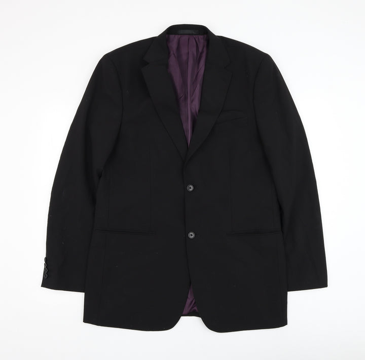 Greenwoods Mens Black Polyester Jacket Suit Jacket Size 40