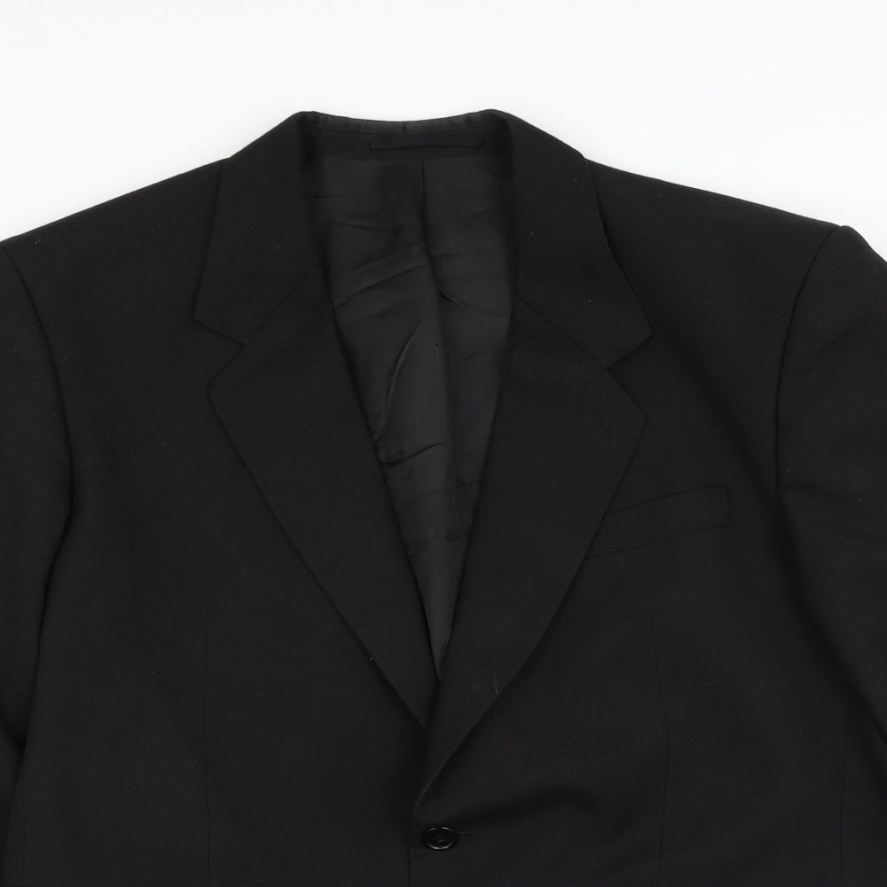 Varteks Mens Black Polyester Jacket Suit Jacket Size 42