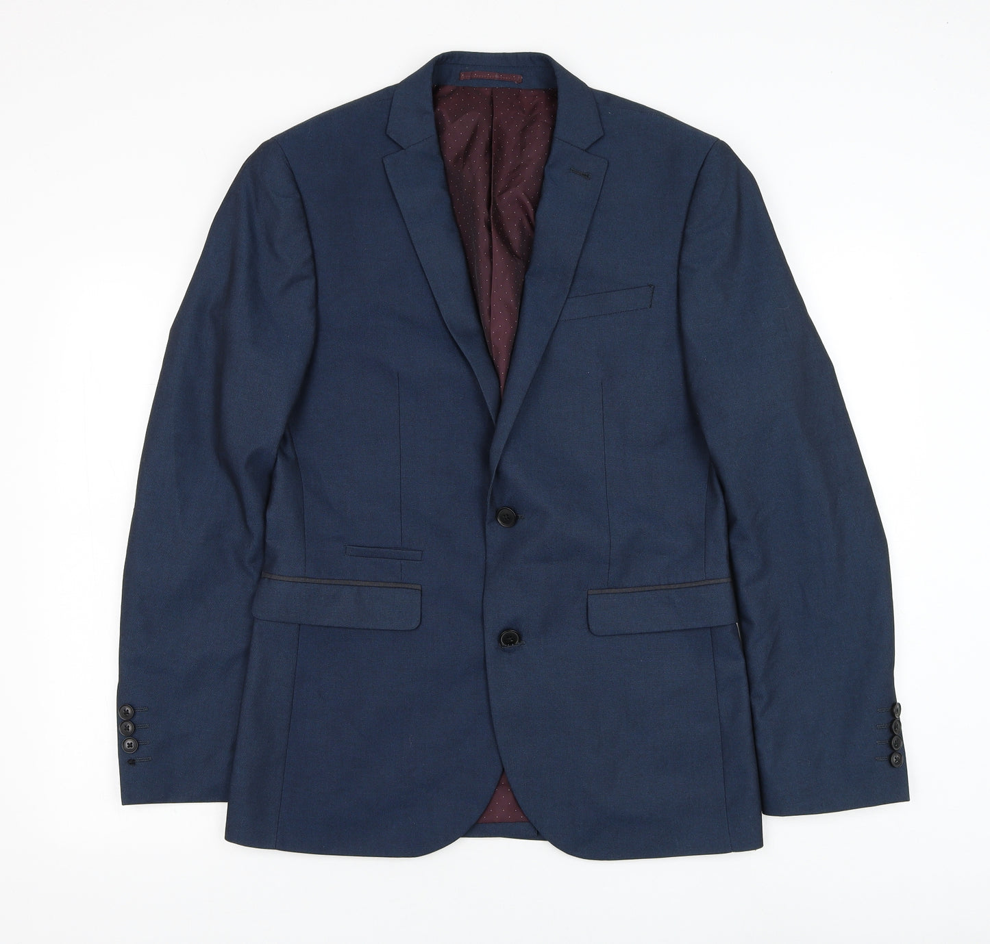 NEXT Mens Blue Polyester Jacket Suit Jacket Size 38