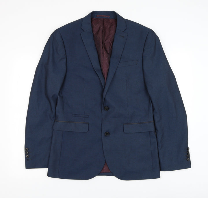 NEXT Mens Blue Polyester Jacket Suit Jacket Size 38