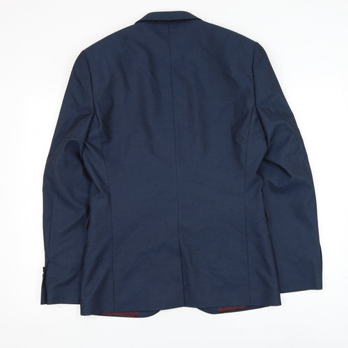 NEXT Mens Blue Polyester Jacket Suit Jacket Size 38