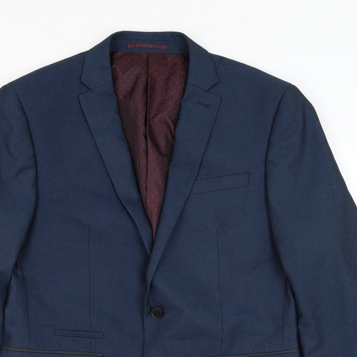 NEXT Mens Blue Polyester Jacket Suit Jacket Size 38