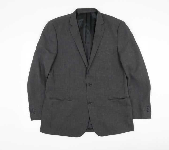 F&F Mens Grey Polyester Jacket Suit Jacket Size 44