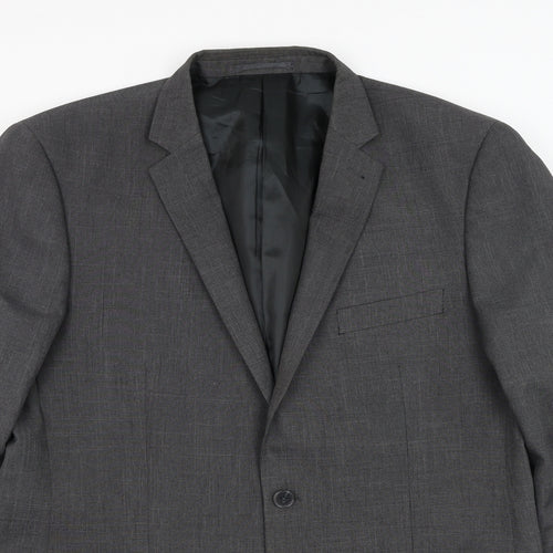F&F Mens Grey Polyester Jacket Suit Jacket Size 44