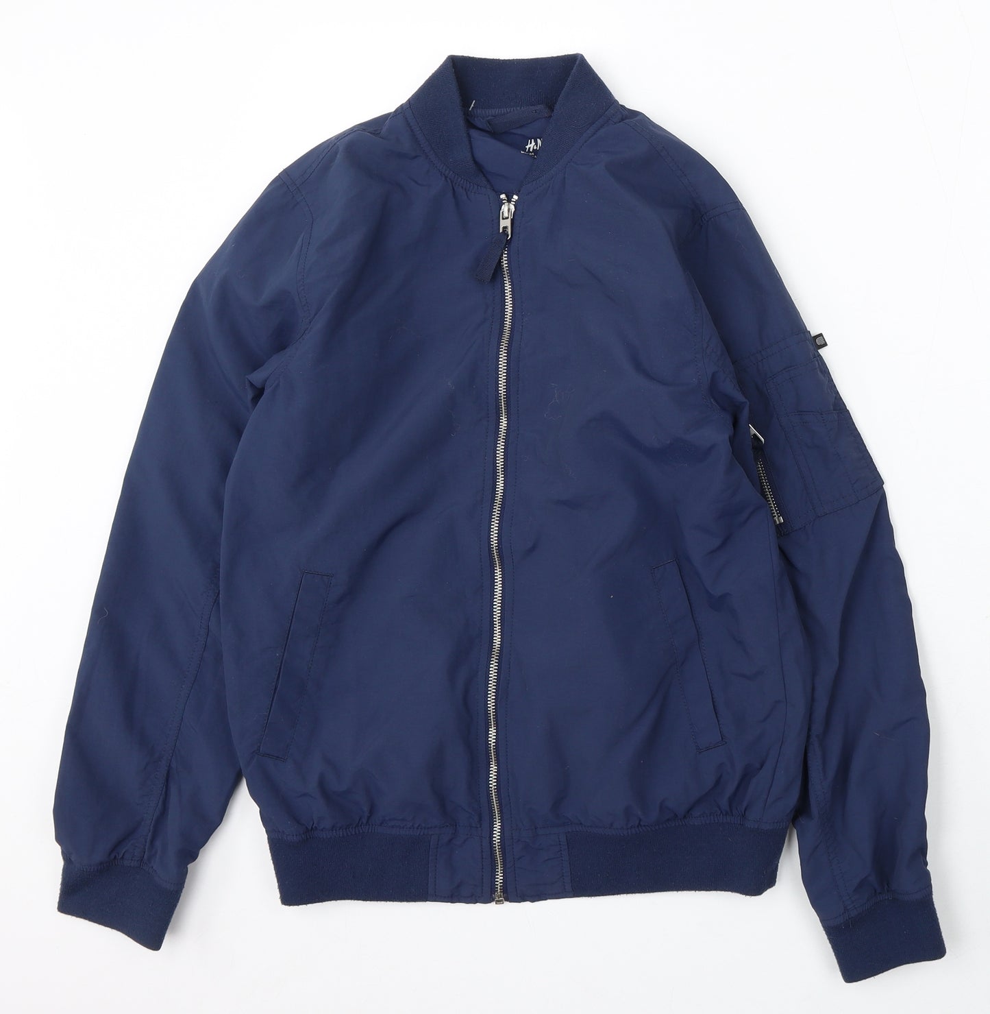 H&M Boys Blue Bomber Jacket Jacket Size 14 Years Zip