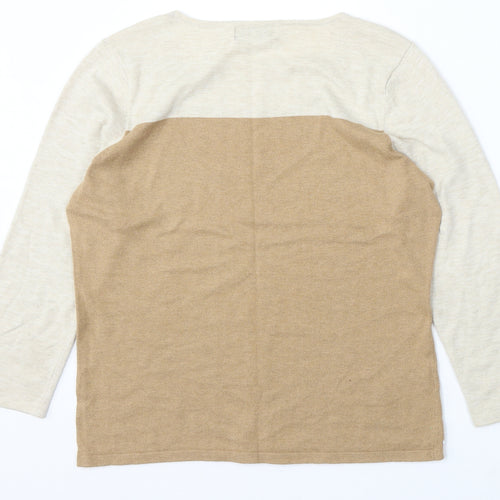 NEXT Womens Multicoloured Round Neck Cotton Pullover Jumper Size 14