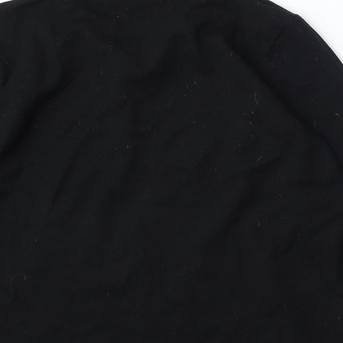 AMARANTO Womens Black Collared Cotton Pullover Jumper Size 16