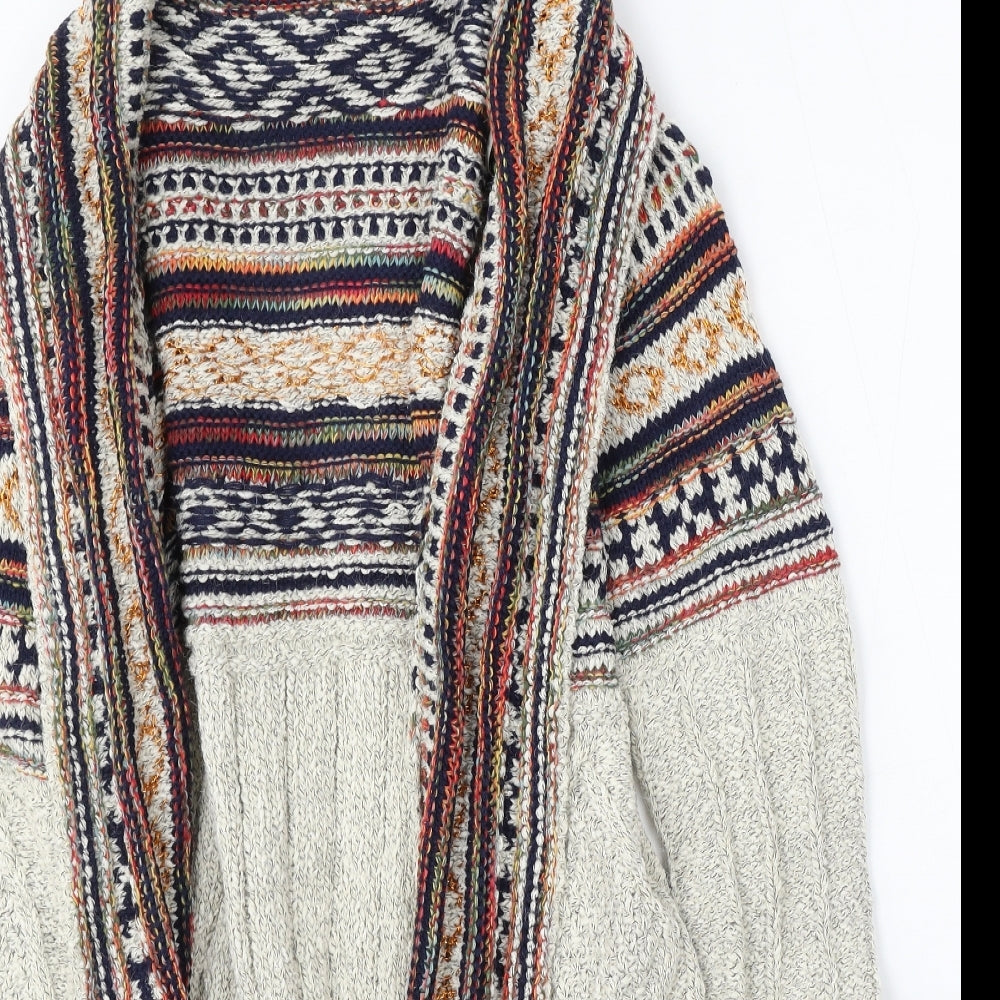 Roman Womens Multicoloured V-Neck Acrylic Cardigan Jumper Size 10