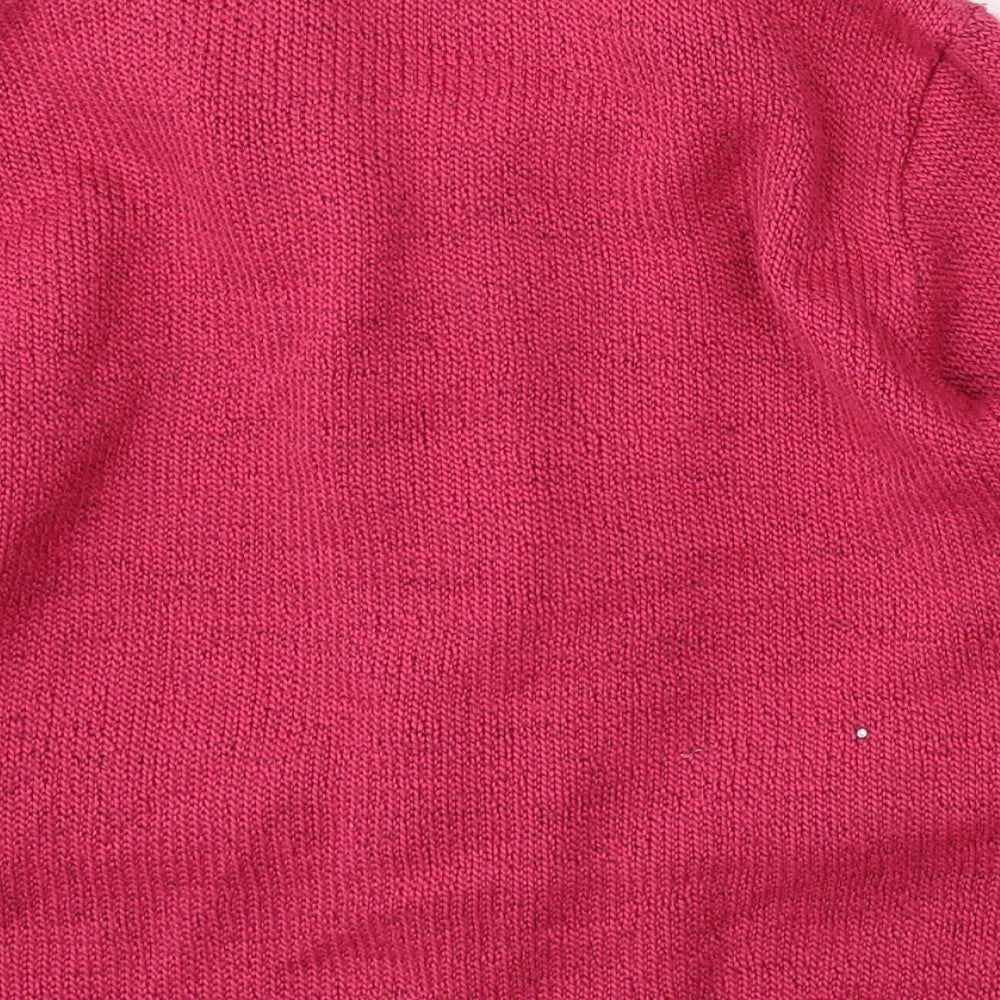 Per Una Womens Pink Collared Polyester Cardigan Jumper Size S