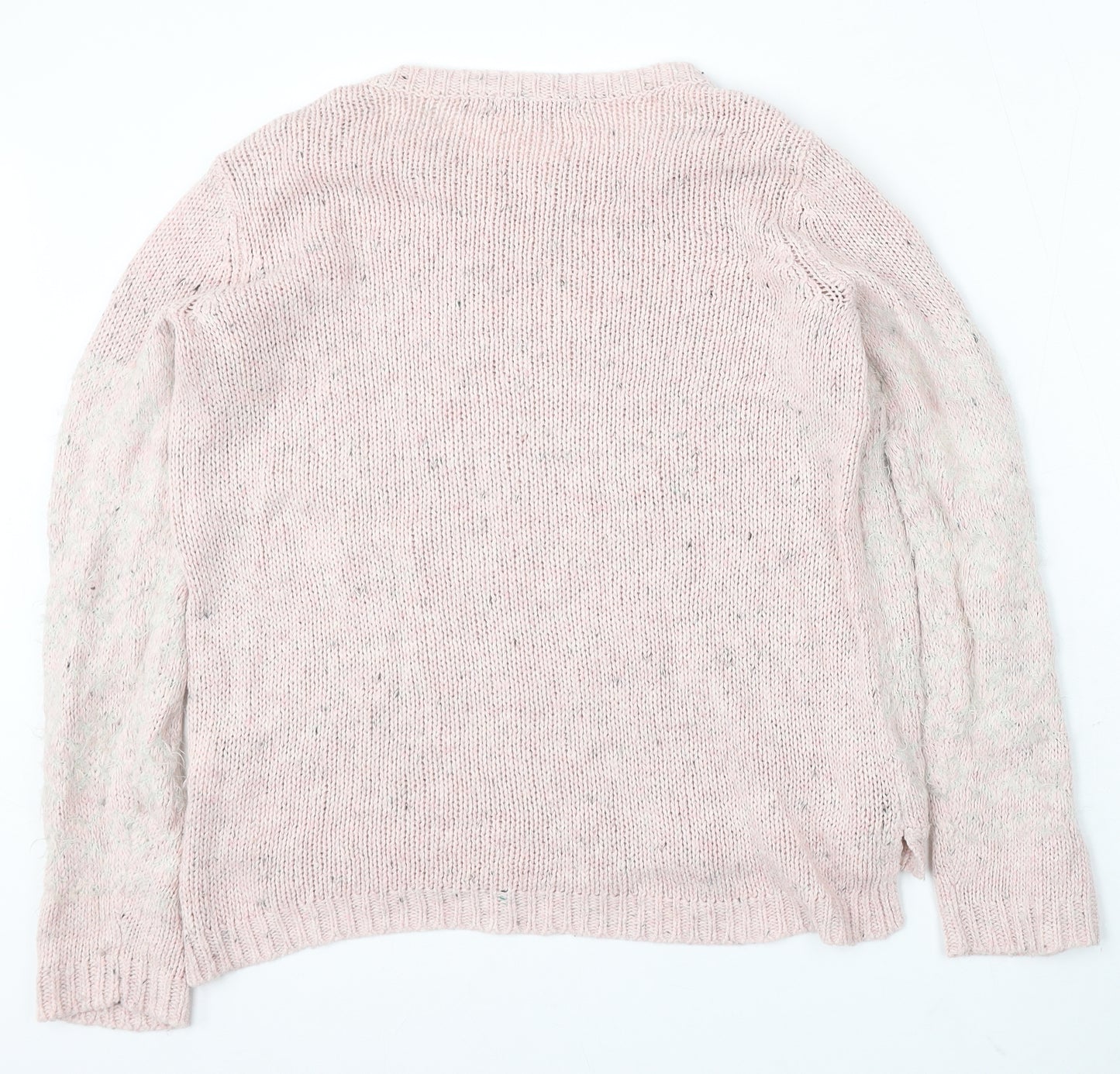 Marks and Spencer Womens Pink Round Neck Acrylic Pullover Jumper Size 12