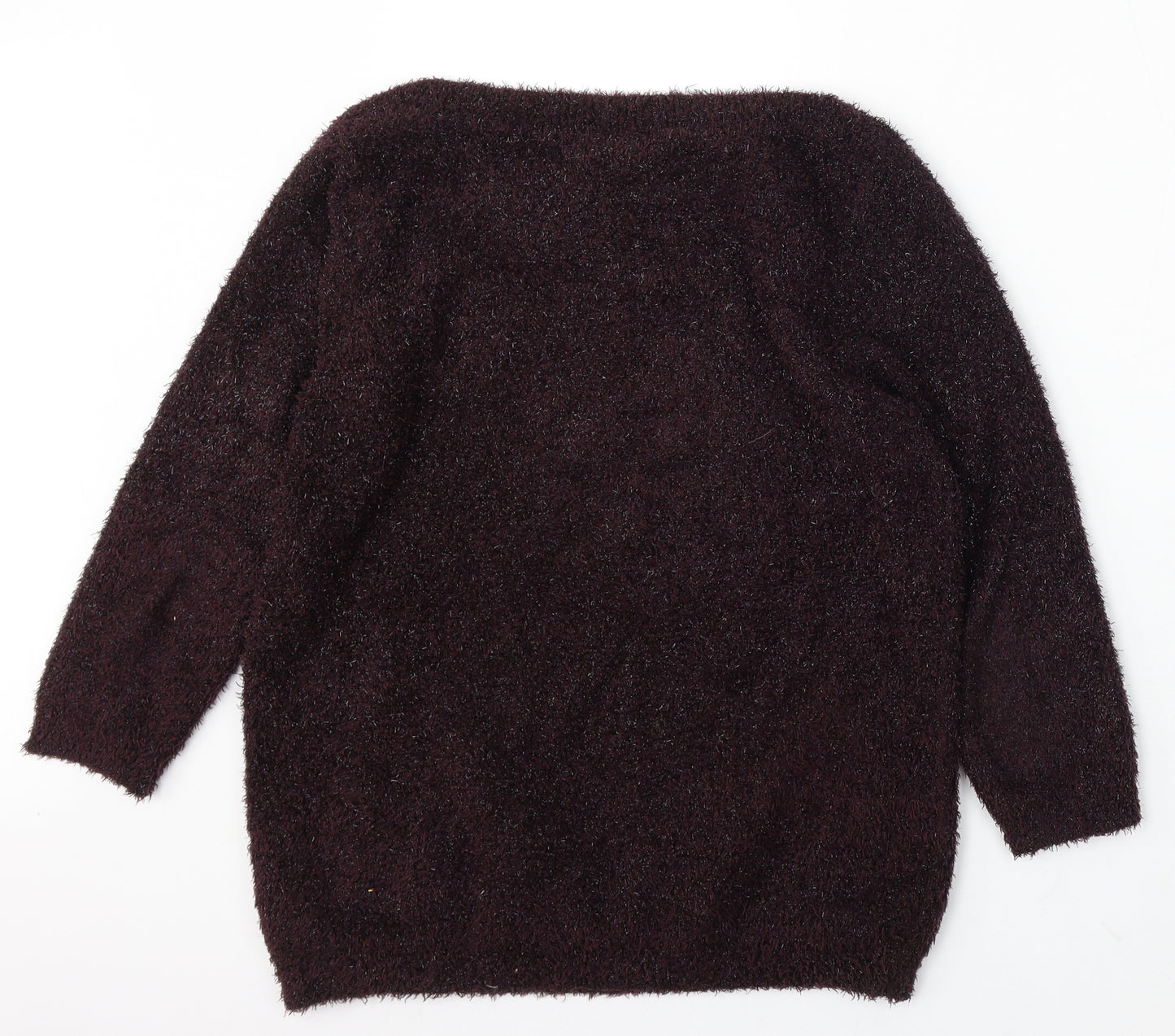 Wallis Womens Purple Round Neck Polyester Pullover Jumper Size M