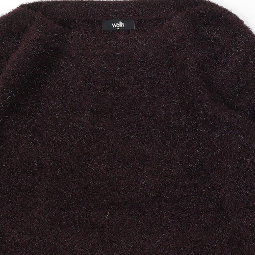 Wallis Womens Purple Round Neck Polyester Pullover Jumper Size M