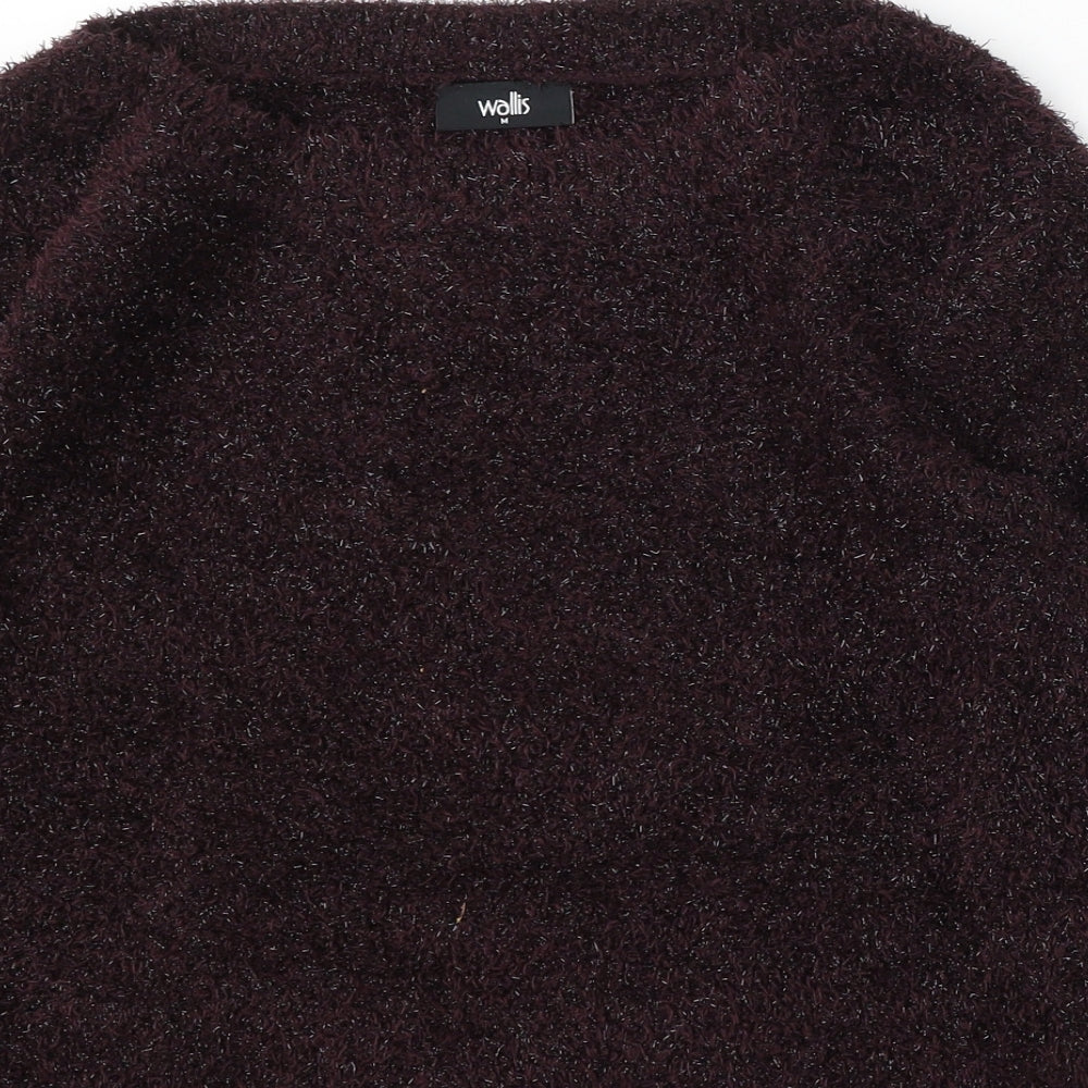 Wallis Womens Purple Round Neck Polyester Pullover Jumper Size M