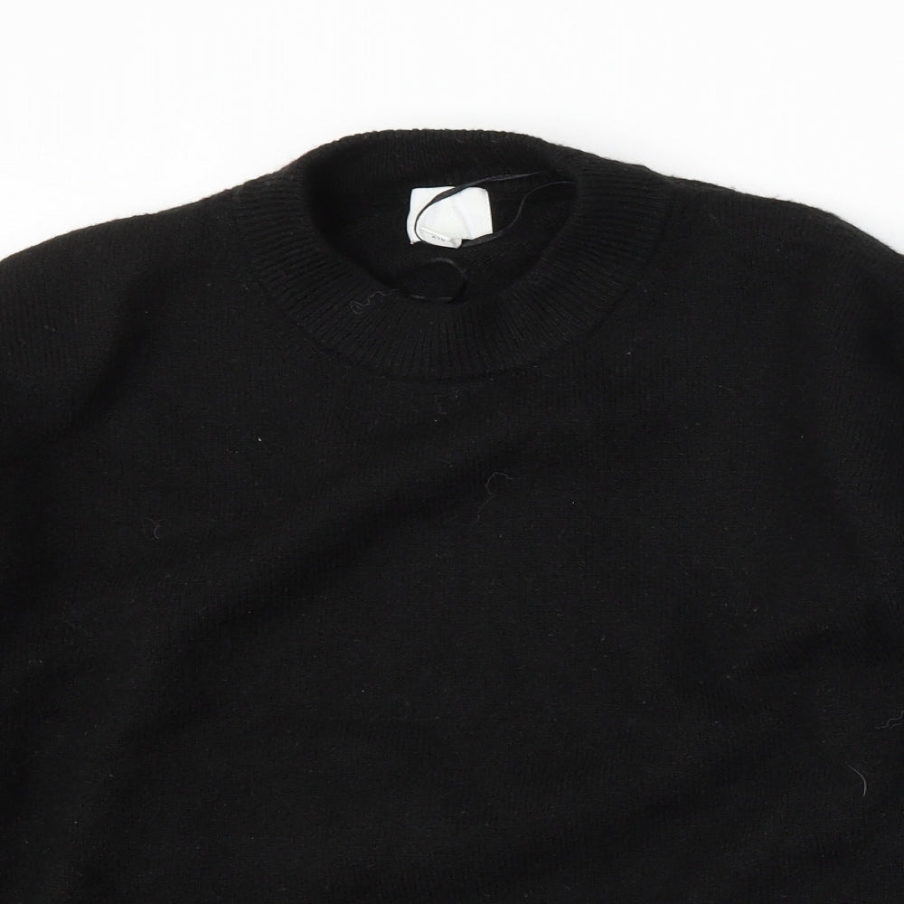 H&M Womens Black Round Neck Polyester Pullover Jumper Size M