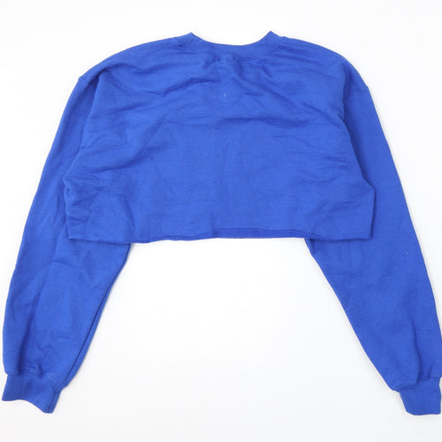 PRETTYLITTLETHING Womens Blue Polyester Pullover Sweatshirt Size M