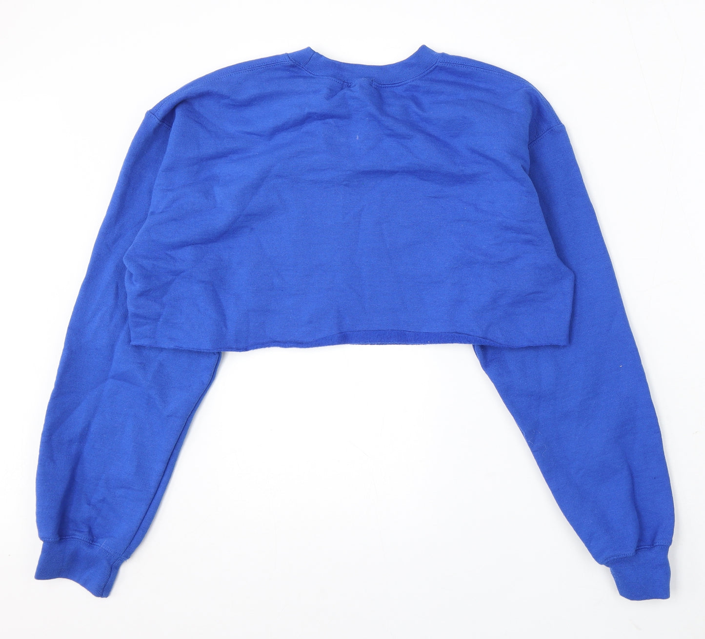 PRETTYLITTLETHING Womens Blue Polyester Pullover Sweatshirt Size M