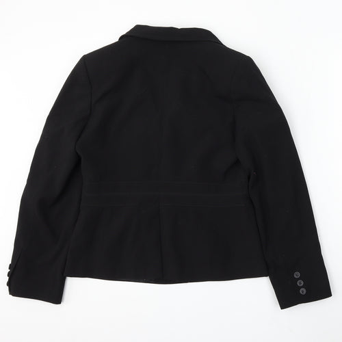 George Womens Black Polyester Jacket Suit Size 12