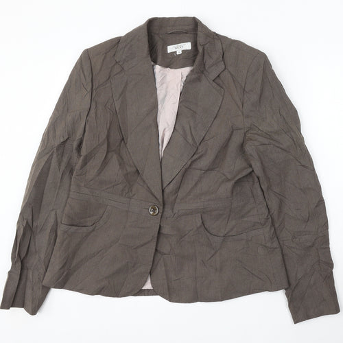 NEXT Womens Brown Polyester Jacket Suit Size 16