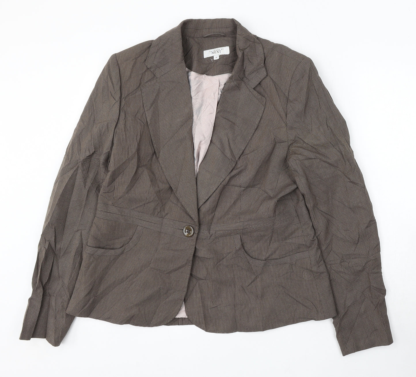 NEXT Womens Brown Polyester Jacket Suit Size 16