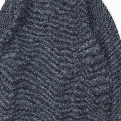 JJ Willis Womens Blue Mock Neck Polyester Pullover Jumper Size XL