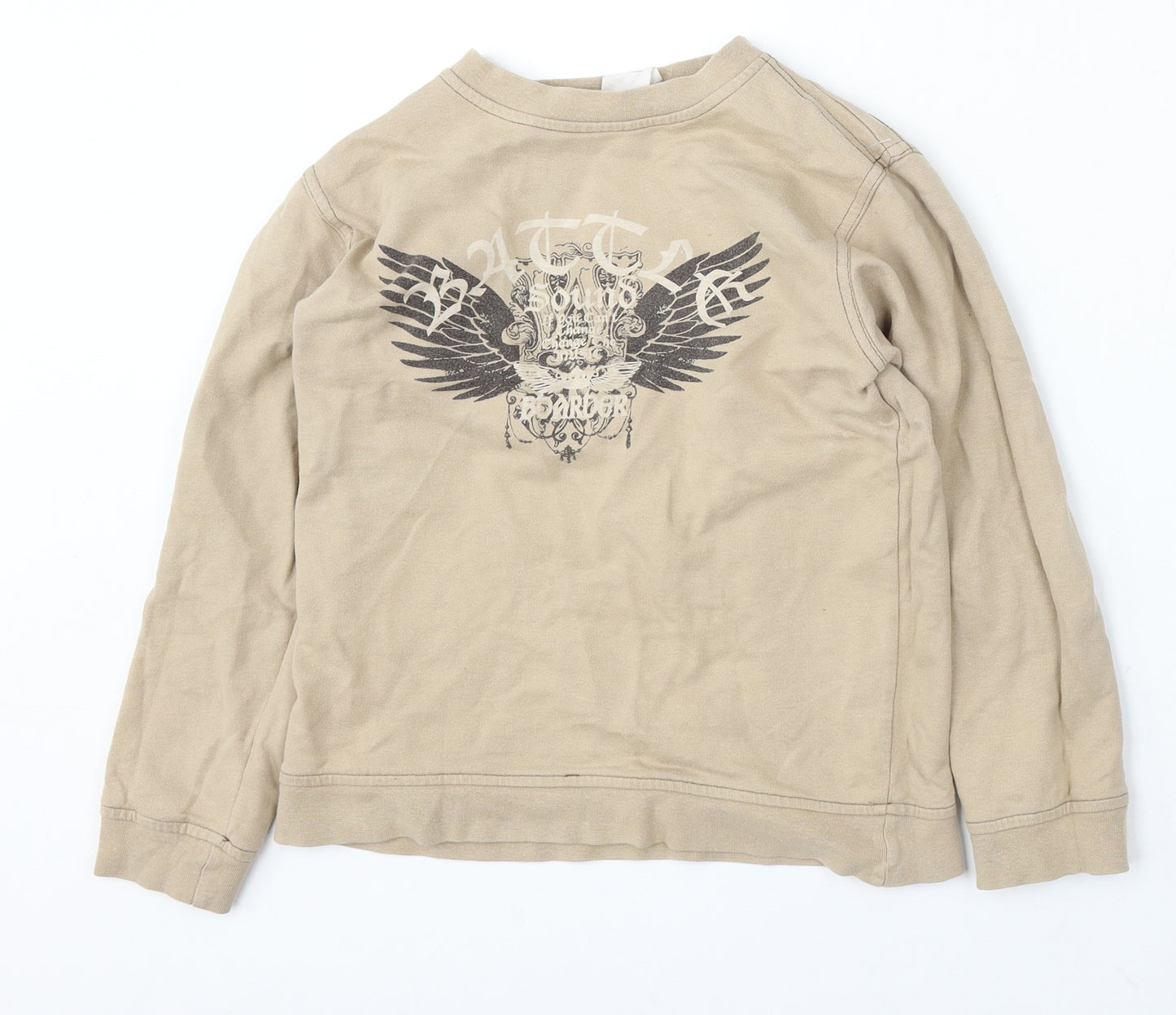 Feel Good Boys Beige Polyester Pullover Sweatshirt Size 10-11 Years