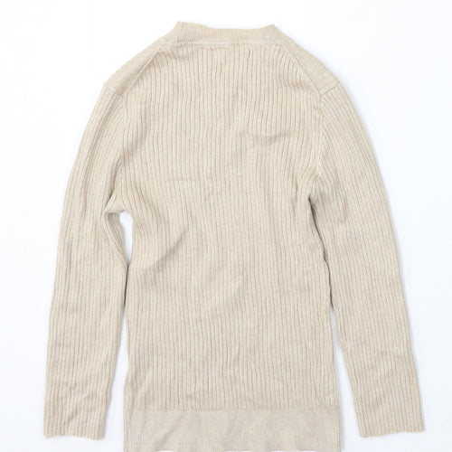 Primark Womens Beige Mock Neck Viscose Pullover Jumper Size S