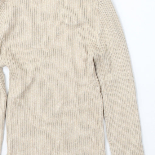 Primark Womens Beige Mock Neck Viscose Pullover Jumper Size S