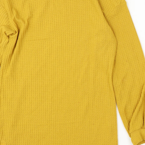 SheIn Womens Yellow Round Neck Polyester Pullover Jumper Size XS
