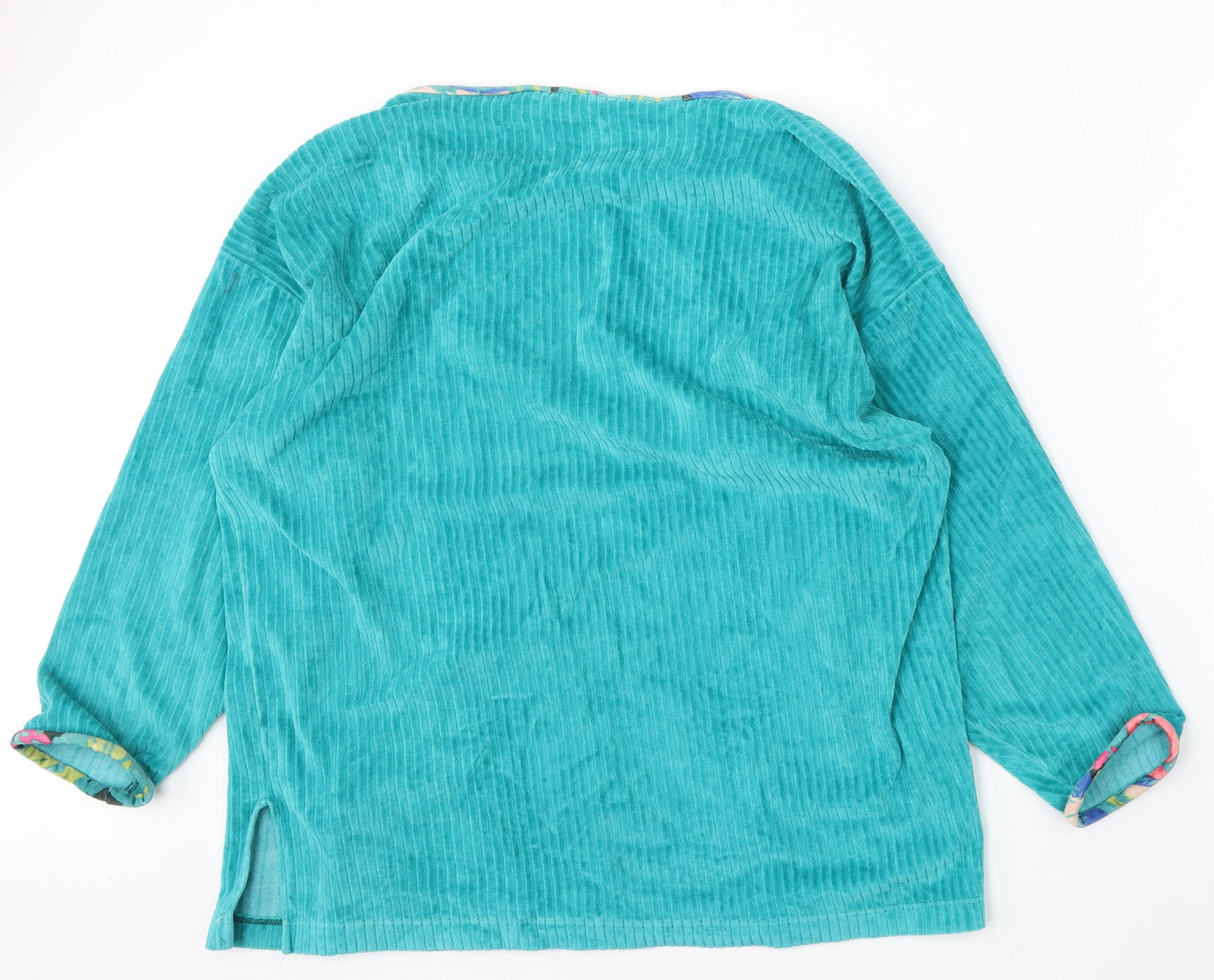 Preworn Womens Blue Round Neck Cotton Pullover Jumper Size 16