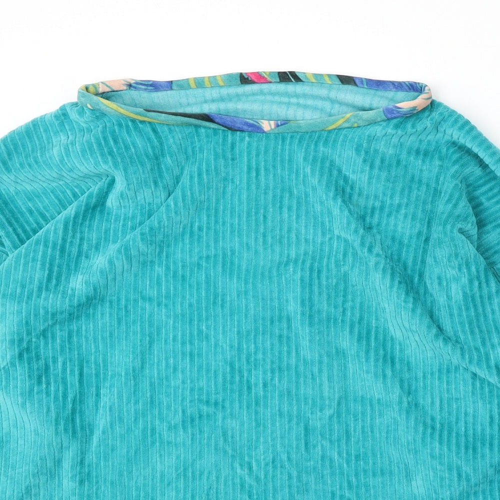 Preworn Womens Blue Round Neck Cotton Pullover Jumper Size 16